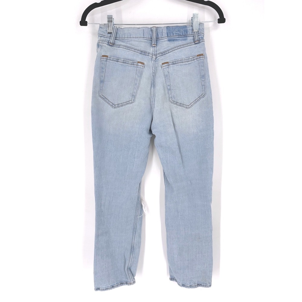 Abercrombie & Fitch Ultra High Rise Ankle Straight Jeans Distressed Size 25 - Picture 2 of 12